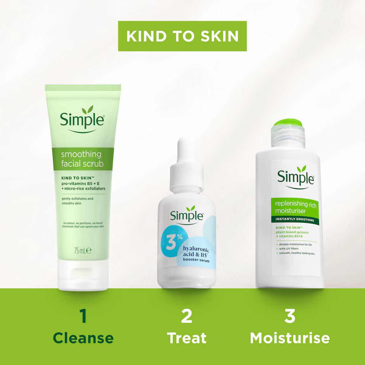 Simple Kind to Skin Smoothing Facial Scrub with Rice Granules - Gentle Exfoliation - 150ml