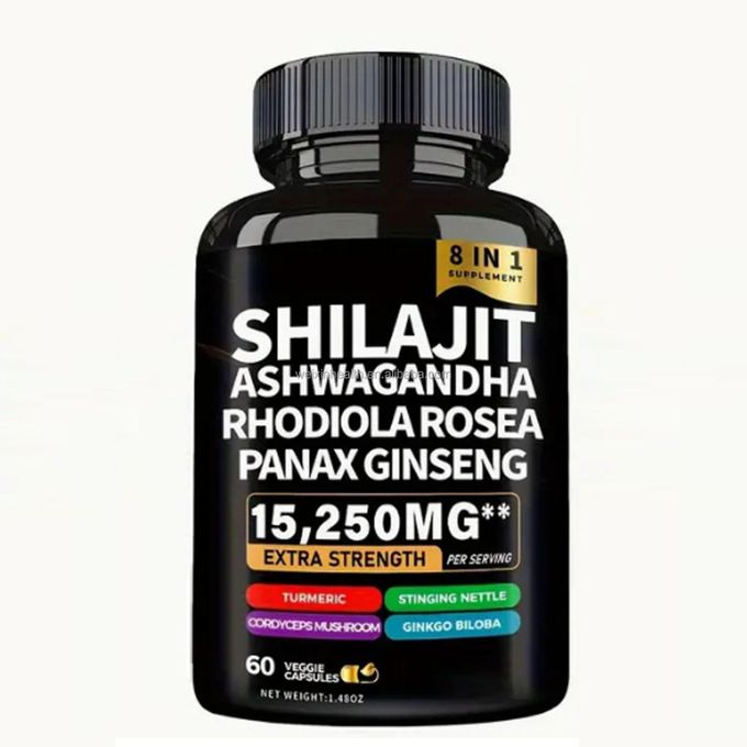 Organic Sea Moss Shilajit Ashwagandha Combo - Energy, Immunity & Hormone Balance - 60 Capsules Each