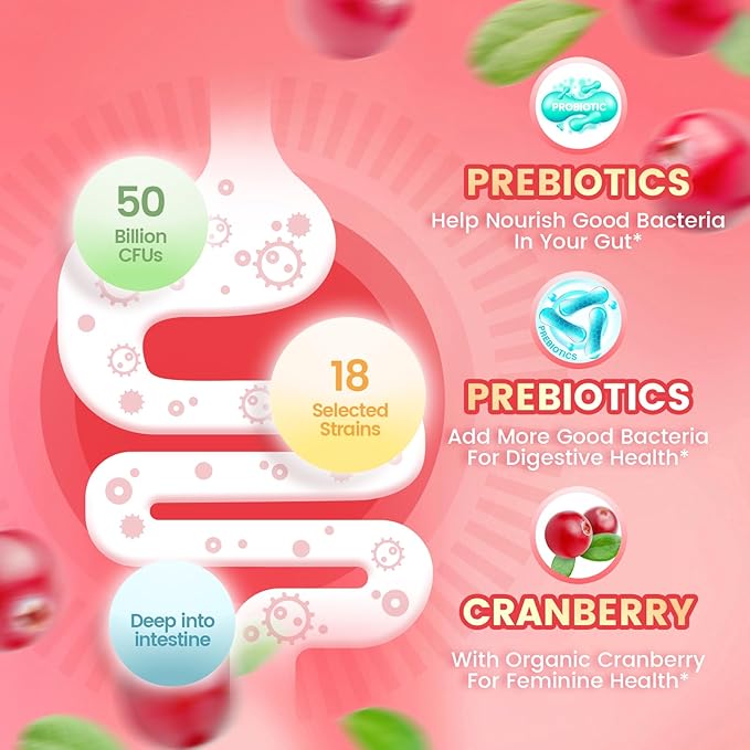 Women’s Probiotic Gummies Cranberry | Gut & Feminine Health