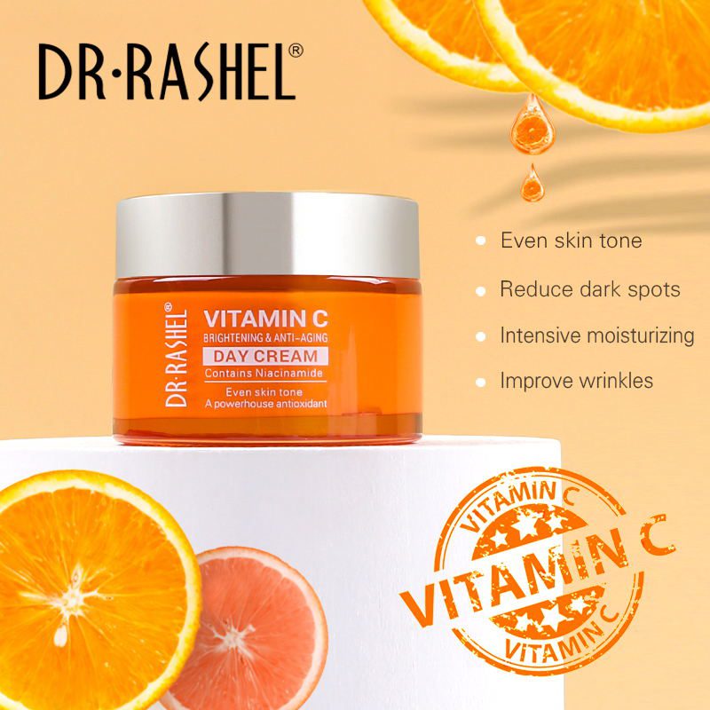Dr. Rashel Vitamin C Day Cream Moisturizer with Niacinamide & SPF - Brightening & Anti-Aging - 50g