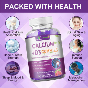 Daynee Calcium Gummies with Vitamin D3 and Magnesium Glycinate