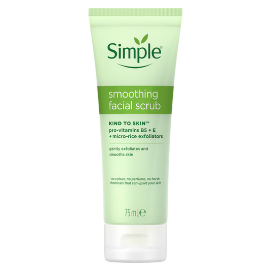 Simple Kind to Skin Smoothing Facial Scrub with Rice Granules - Gentle Exfoliation - 150ml