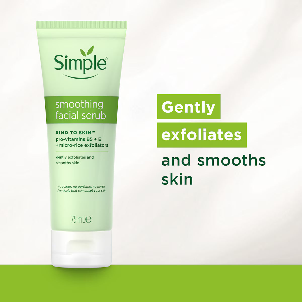 Simple Kind to Skin Smoothing Facial Scrub with Rice Granules - Gentle Exfoliation - 150ml