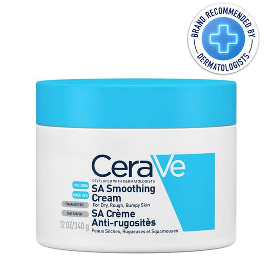 CeraVe SA Smoothing Cream 340g - Exfoliating Body Moisturizer for Rough & Bumpy Skin