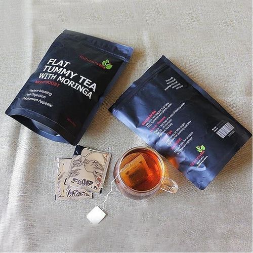Flat Tummy Tea with Moringa (Night Boost) - Herbal Slimming Tea - 28 Bags