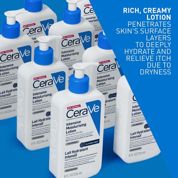 CeraVe Intensive Moisturizing Lotion 236ml - 72-Hour Hydration for Dry to Extra-Dry Skin