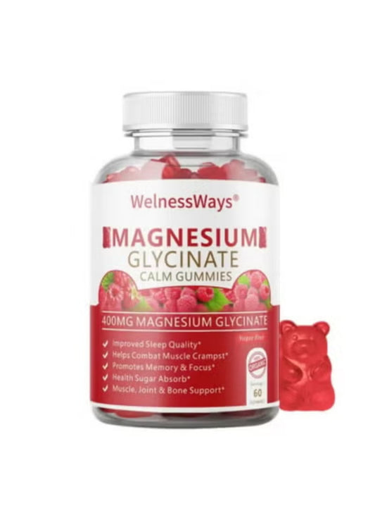 WellnessWays Magnesium Glycinate Gummies – 400mg | Relaxation, Sleep & Muscle Support