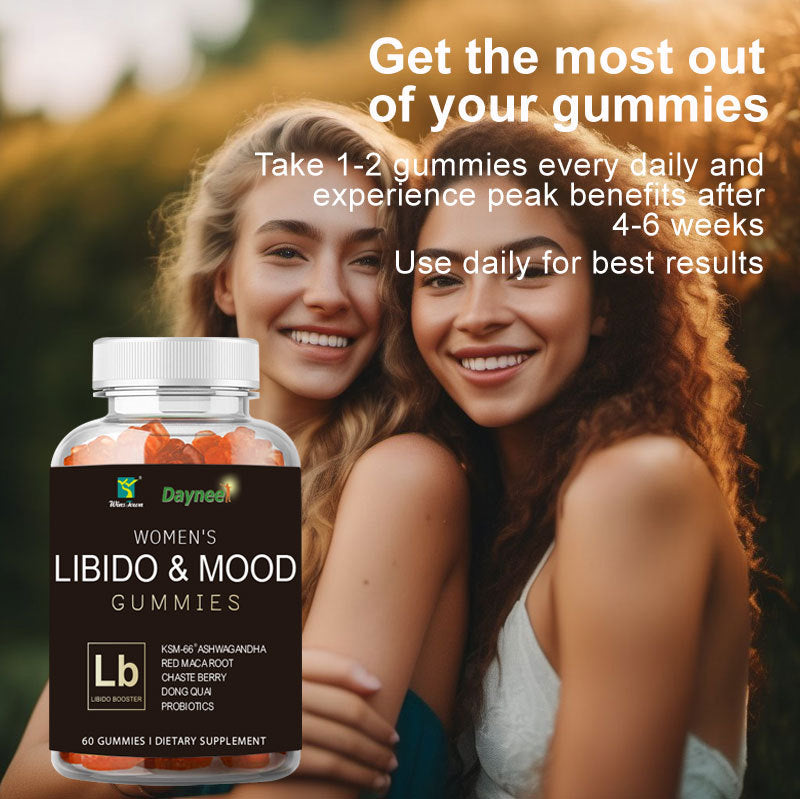 Libido & Mood Gummies for Women Ashwagandha Red Maca Root Chaste Berry