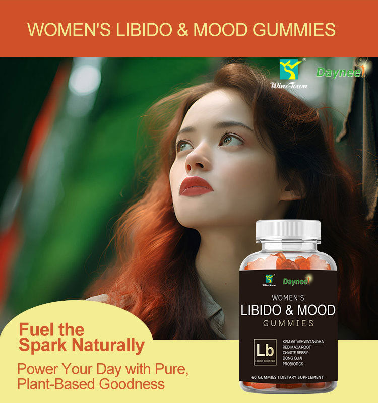 Libido & Mood Gummies for Women Ashwagandha Red Maca Root Chaste Berry