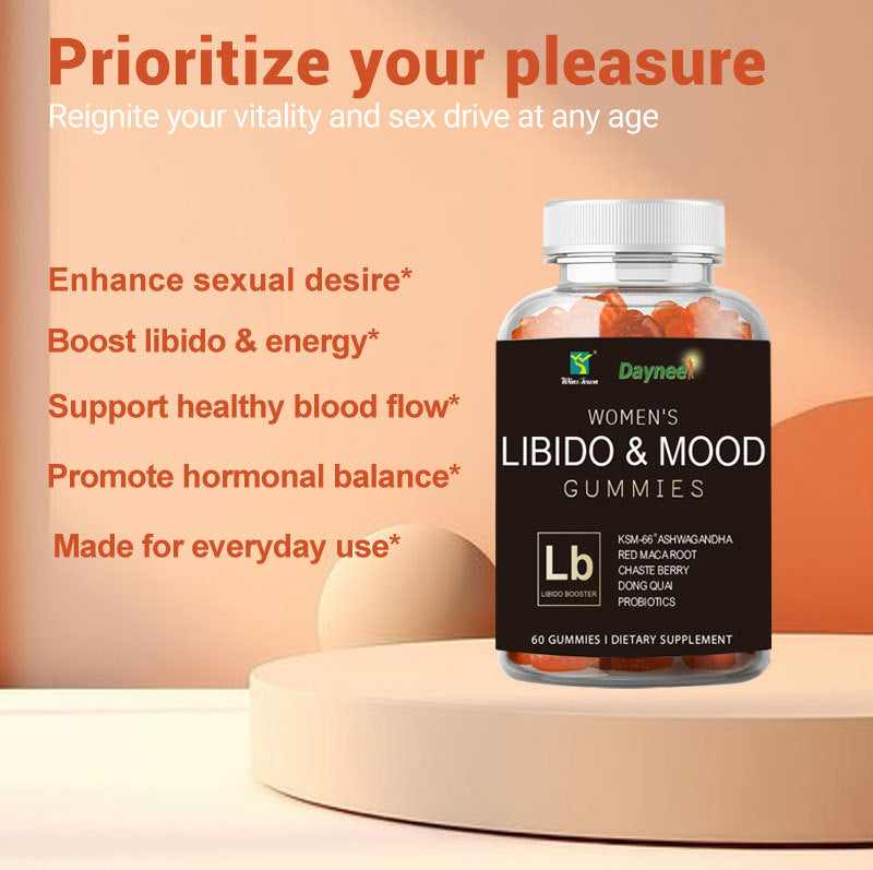 Libido & Mood Gummies for Women Ashwagandha Red Maca Root Chaste Berry