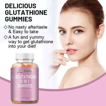 L-Glutathione Gummies with 13 Powerful Ingredients | Dietary Supplement for Skin Whitening, Anti-Aging, Wrinkles, and Immunity