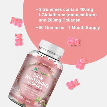 Skin Whitening Gummies with Glutathione and Collagen