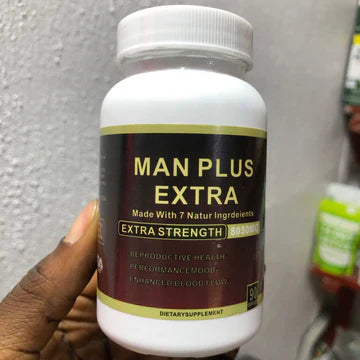 Man Plus Extra Capsules - 7 Natural Ingredients with Maca Root 6000mg - Energy, Stamina & Vitality - 90 Capsules