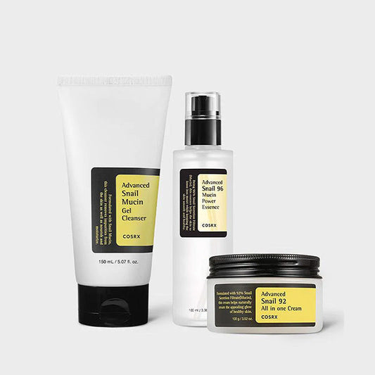 COSRX Snail Mucin Trio - Complete 3-Step Skincare Set for Hydration & Repair