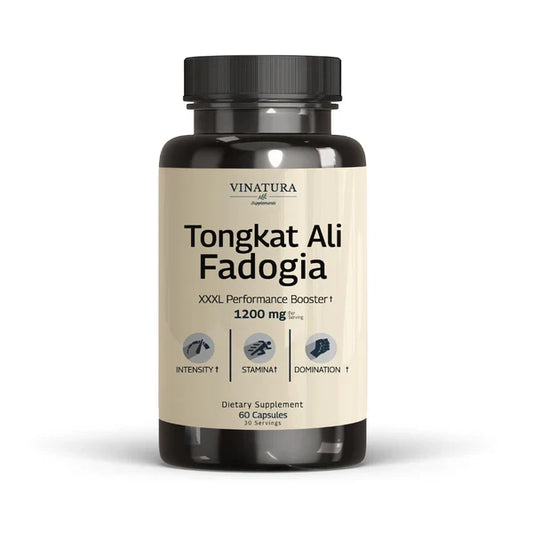 Tongkat Ali 500mg + Fadogia Agrestis 400mg Complex - Testosterone & Vitality Support - 60 Capsules