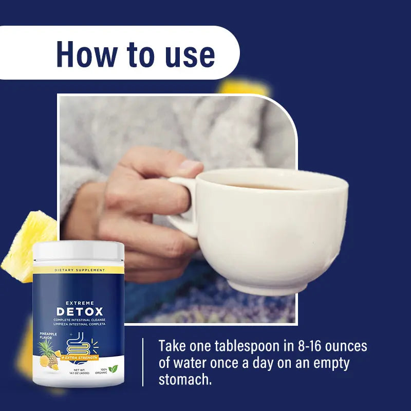 Dietapplements Extreme Detox Powder - Herbal Cleanse for Digestive Health & Bloating Relief