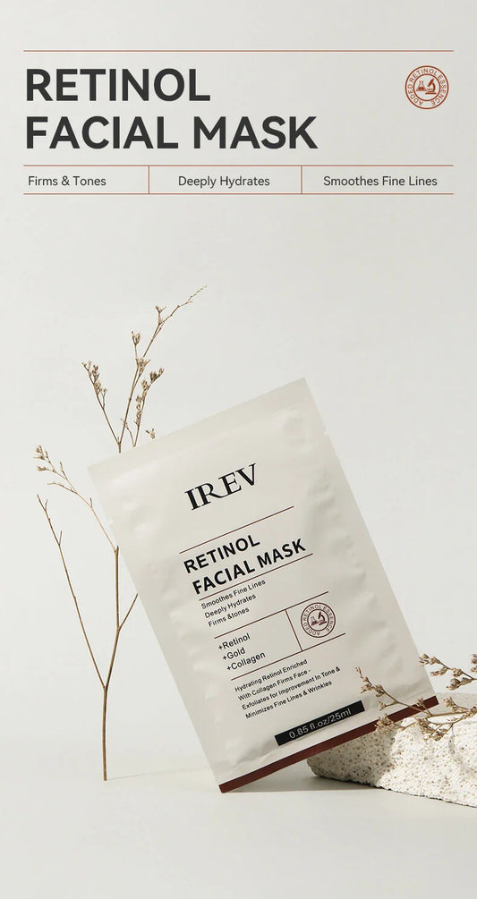 IREV Retinol Facial Mask 25ml - Anti-Aging & Brightening Sheet Mask for Radiant Skin
