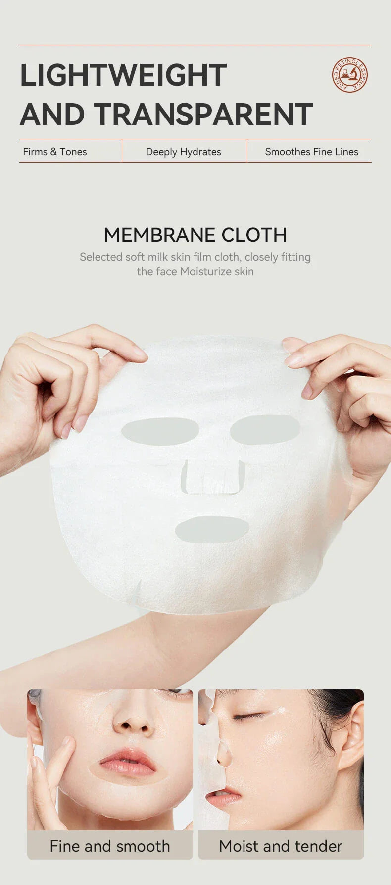 IREV Retinol Facial Mask 25ml - Anti-Aging & Brightening Sheet Mask for Radiant Skin