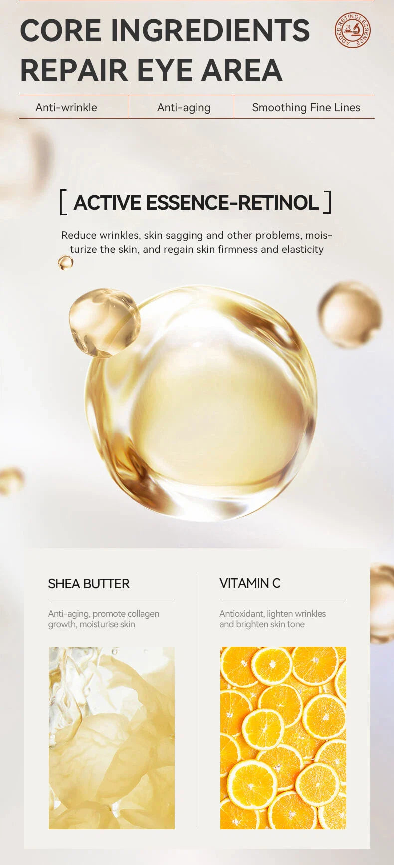 IREV Retinol Eye Cream 30g - Anti-Aging Eye Treatment for Dark Circles, Wrinkles & Puffiness