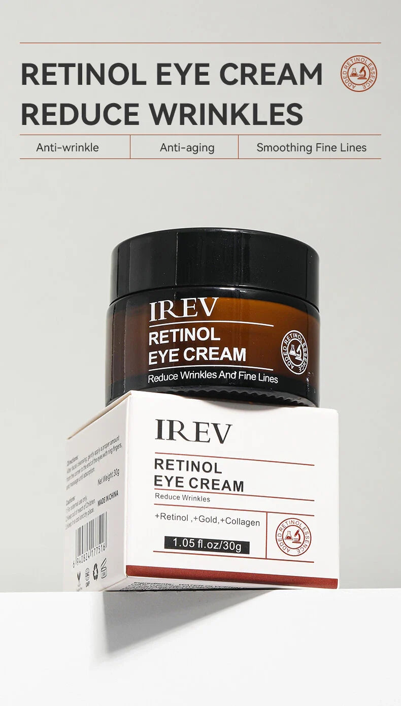 IREV Retinol Eye Cream 30g - Anti-Aging Eye Treatment for Dark Circles, Wrinkles & Puffiness