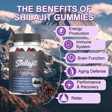 Himalayan Shilajit Gummies with Chaga and Ashwagandha (1000mg