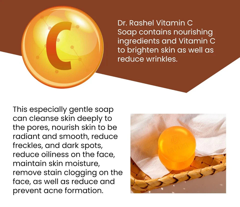 Dr. Rashel Vitamin C Moisturizing Soap - Brightening, Anti-Aging & Deep Cleansing - 100g